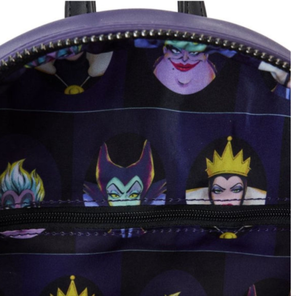 Loungefly Disney Villains Trio Purple Black Mini Backpack - Picture 4 of 4